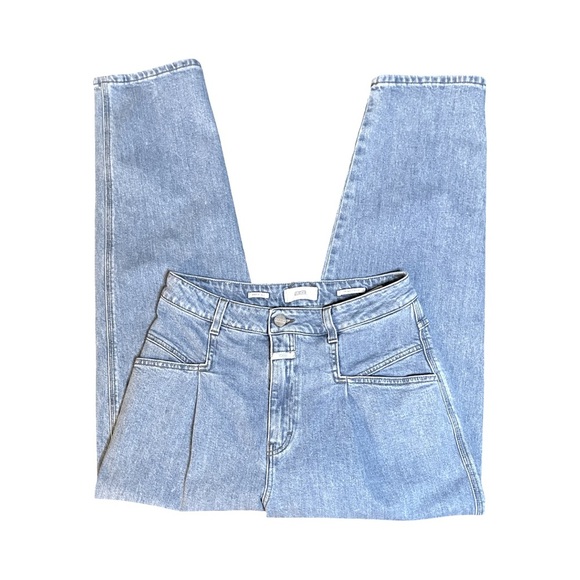 Closed Relaxed Fit Straight Leg High Rise Medium Blue Denim Jeans Womens Size 29 - Picture 5 of 14